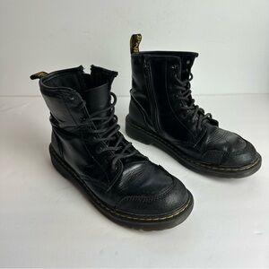 Dr. Martens Boots 1460 Combat Overlayy Women’s Size 6 EU 37 Black Lace Zip